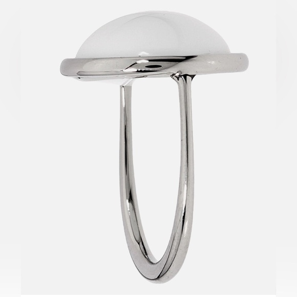 Calvin Klein Coral Stone & Stainless Steel Loop Dome Ring. (Size 8)(NWT) - Picture 2 of 3